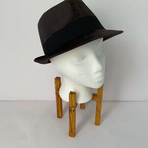 Panama Jack Black and Brown Fedora Hat
